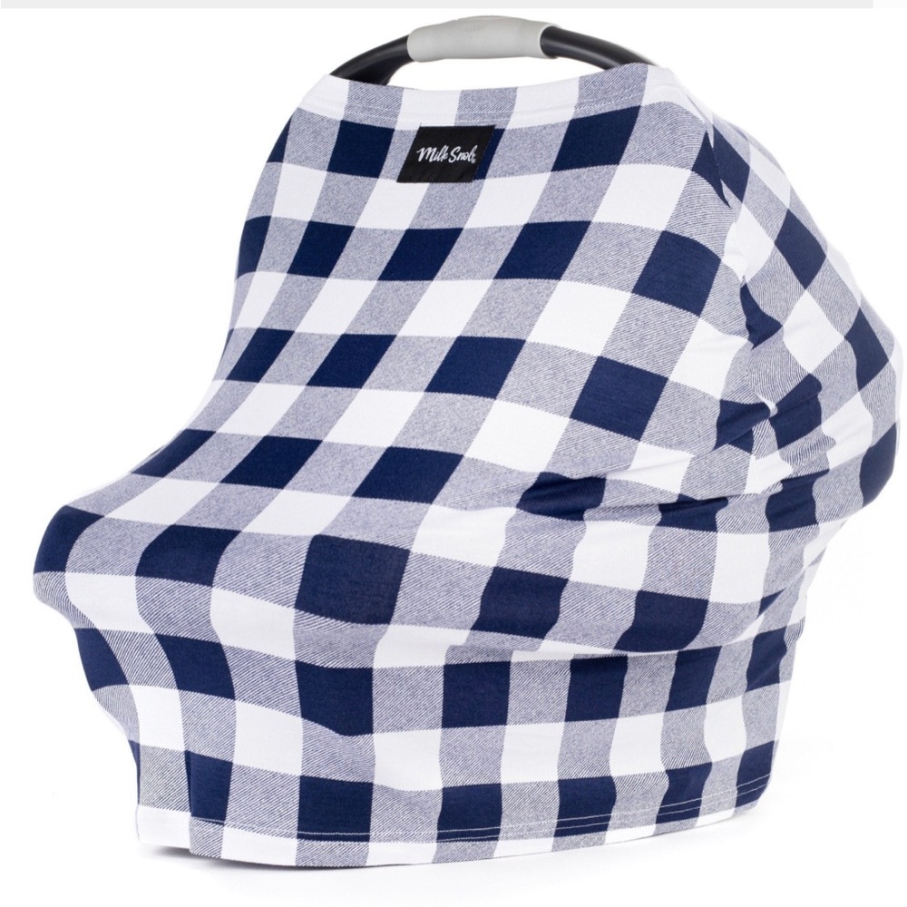 Milk Snob Cover, Navy Gingham
